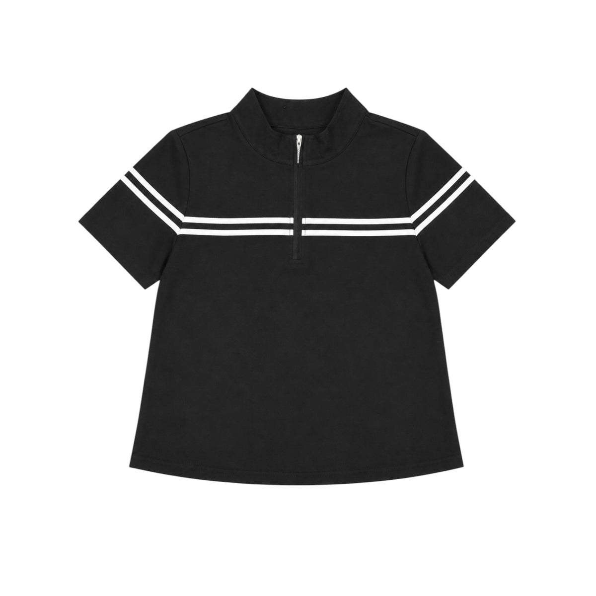 Sporty Striped Half Zip Top