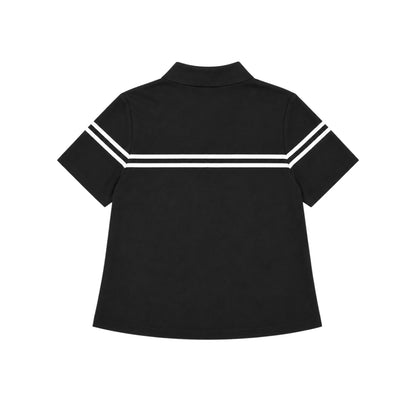 Sporty Striped Half Zip Top