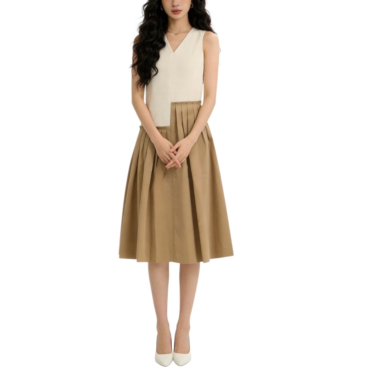 Sleeveless Color-Block Dress