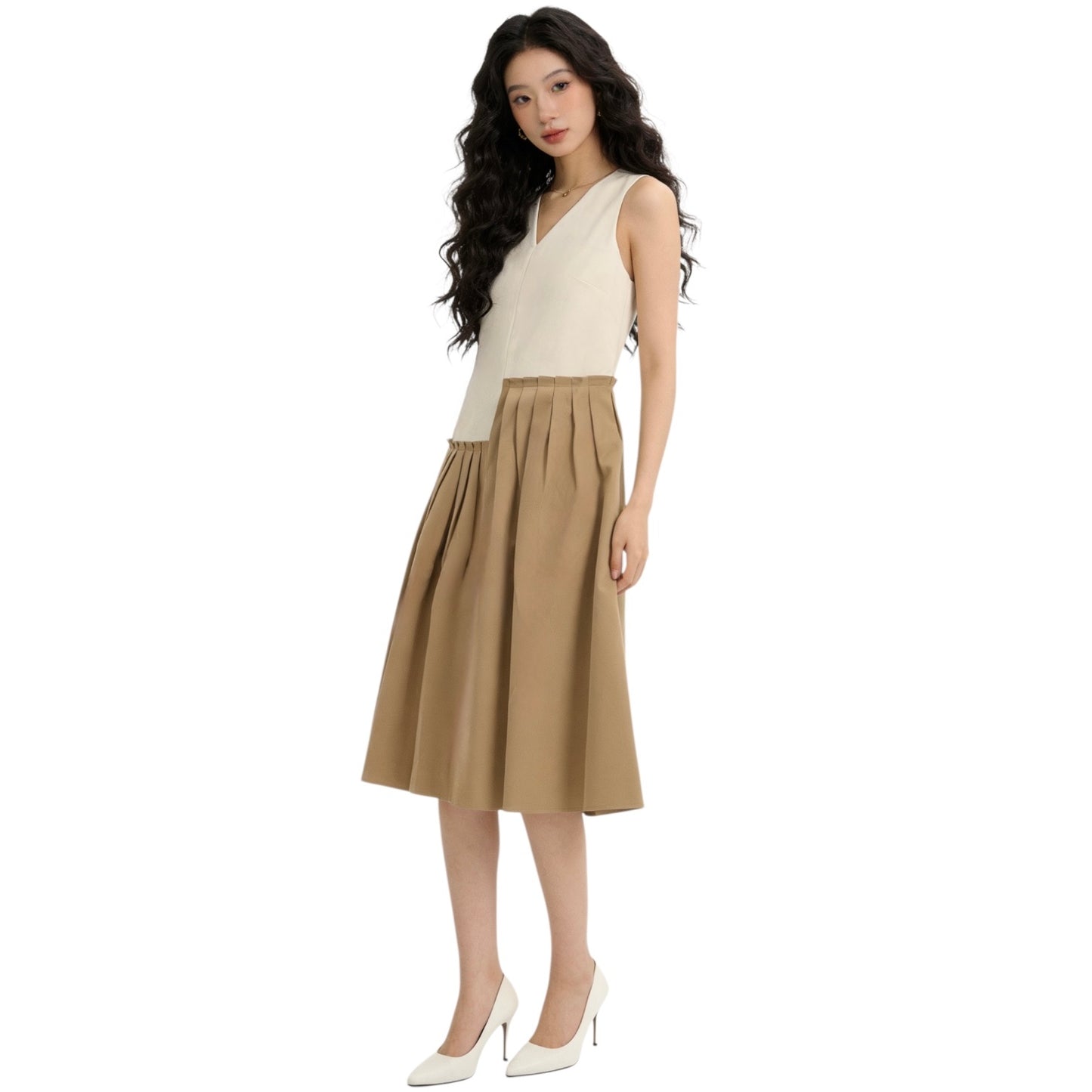 Sleeveless Color-Block Dress