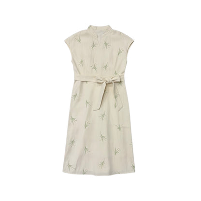 Embroidery Botanical Print Dress