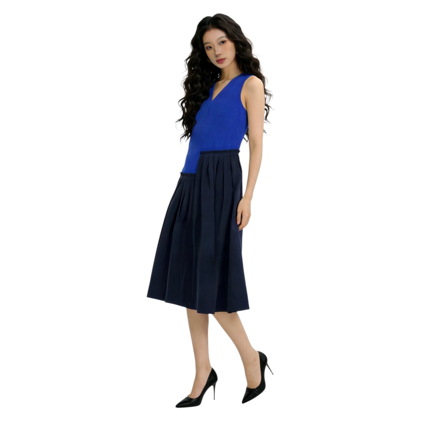 Sleeveless Color-Block Dress