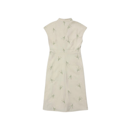 Embroidery Botanical Print Dress