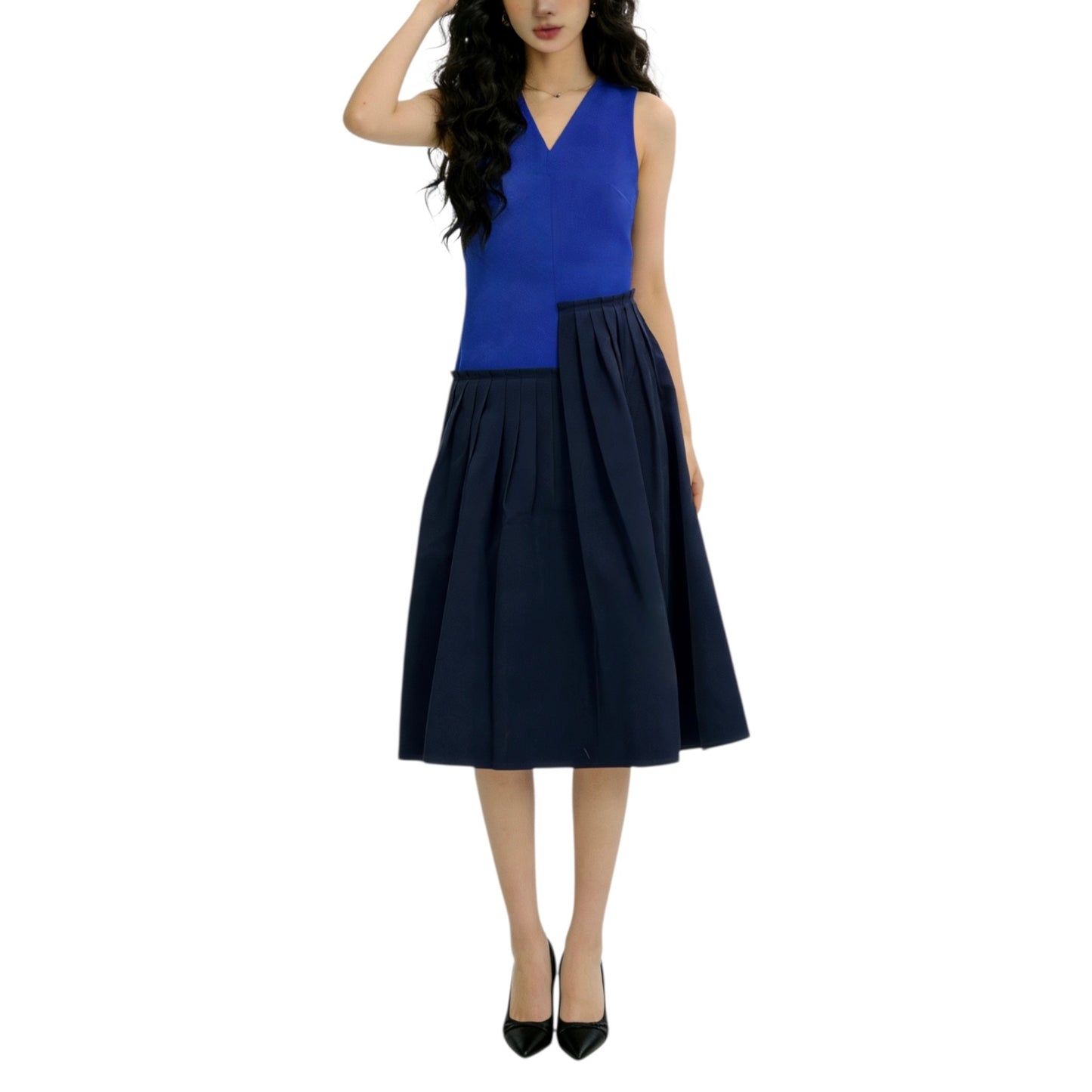 Sleeveless Color-Block Dress