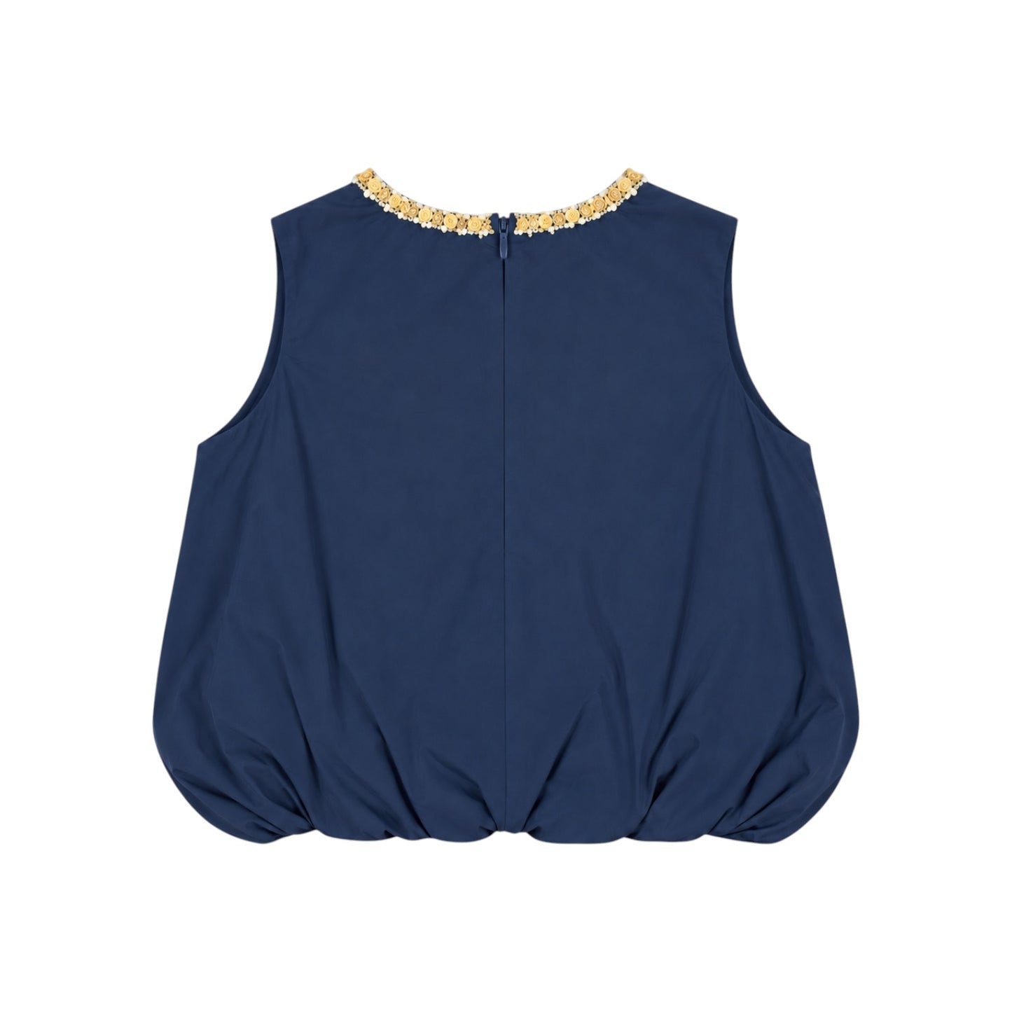Embellished Bubble Hem Sleeveless Top