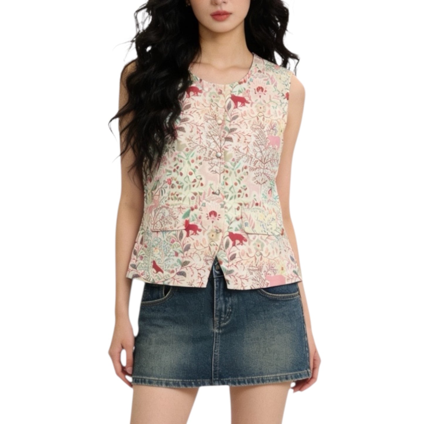Sleeveless Printed Top