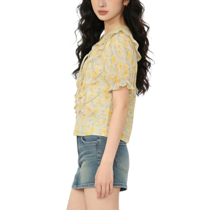 Romance Floral Ruffle Top