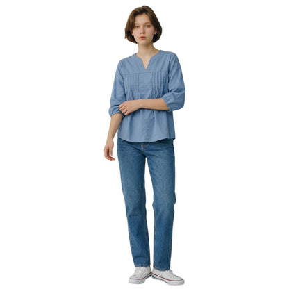 V Neck Linen Casual Top