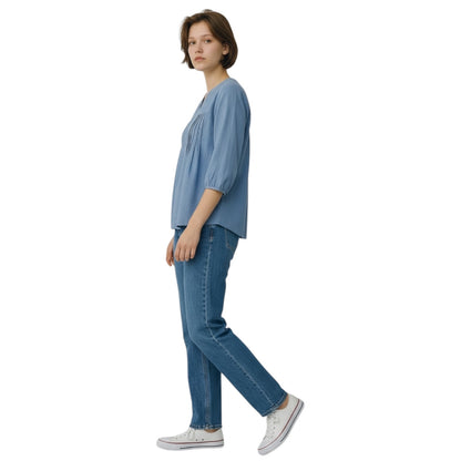 V Neck Linen Casual Top