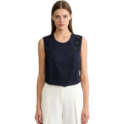 Sleeveless Top With Embellishments