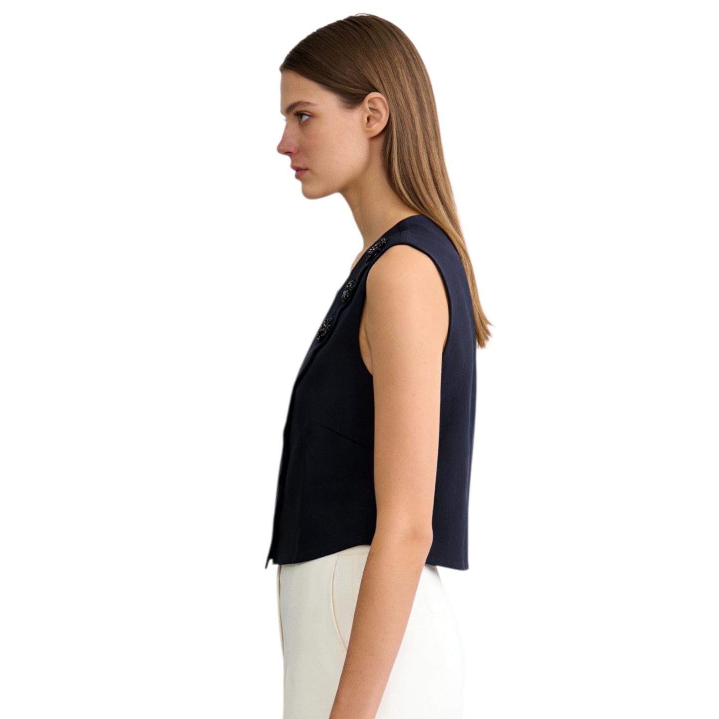 Sleeveless Top With Embellishments