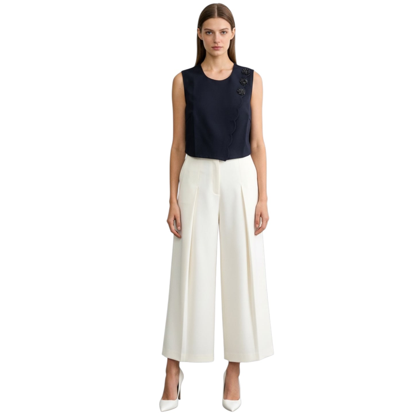 Sleeveless Top With Embellishments