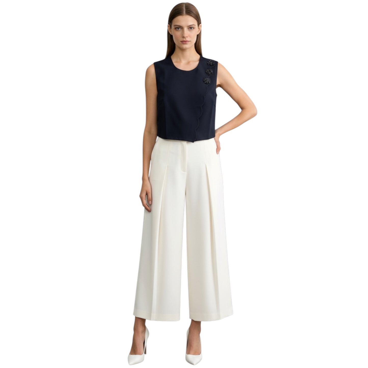 Sleeveless Top With Embellishments