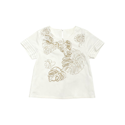 Tropical Leaf Print Top